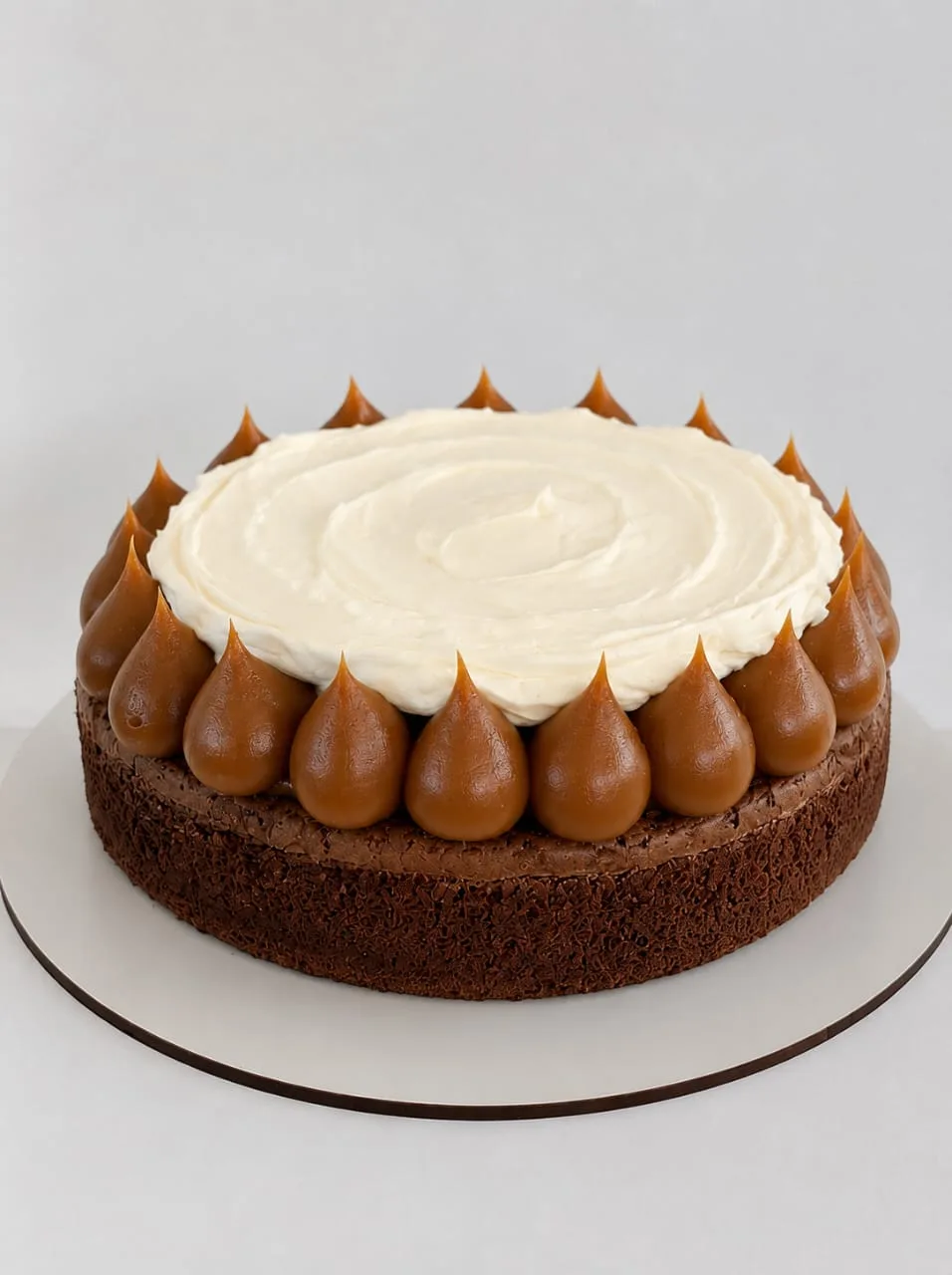 Torta brownie con dulce de leche y crema chantillí